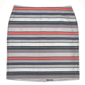 Banana Republic Metallic Stripes Short Skirt Womens Size 8 Pink, Silver, Blue